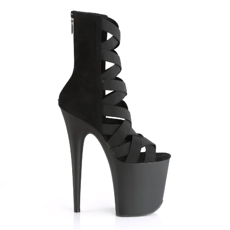 FLAMINGO-800-24 Black Calf High Peep Toe High Heel