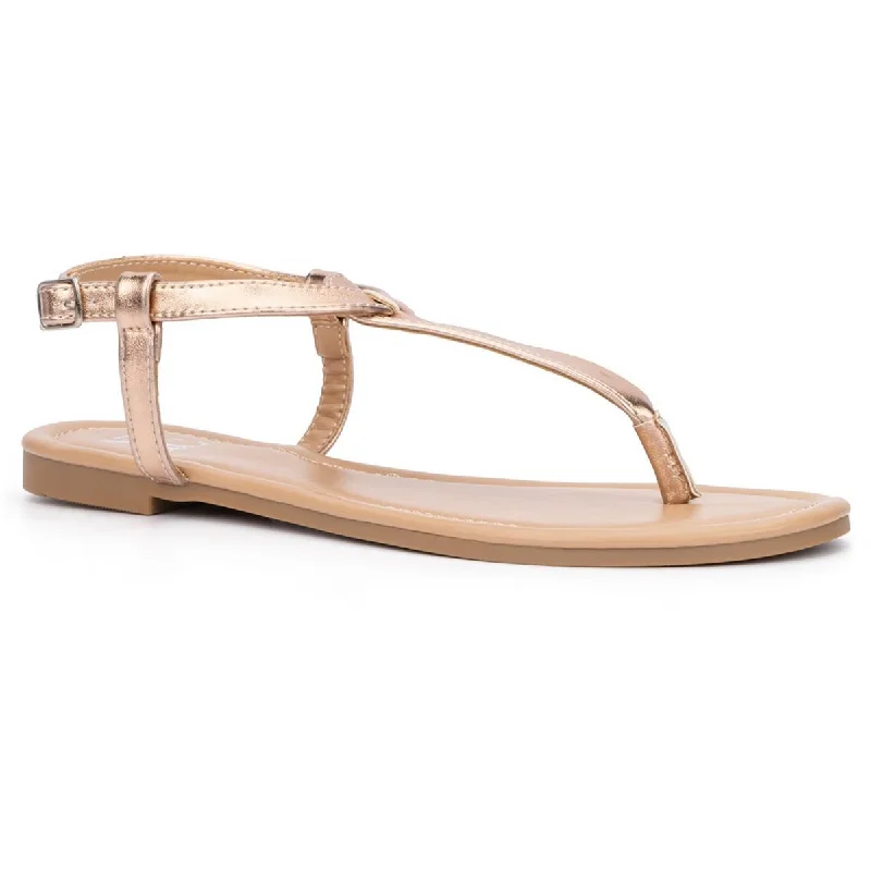 New York & Company Womens Katie Toe Post T-Strap Sandals