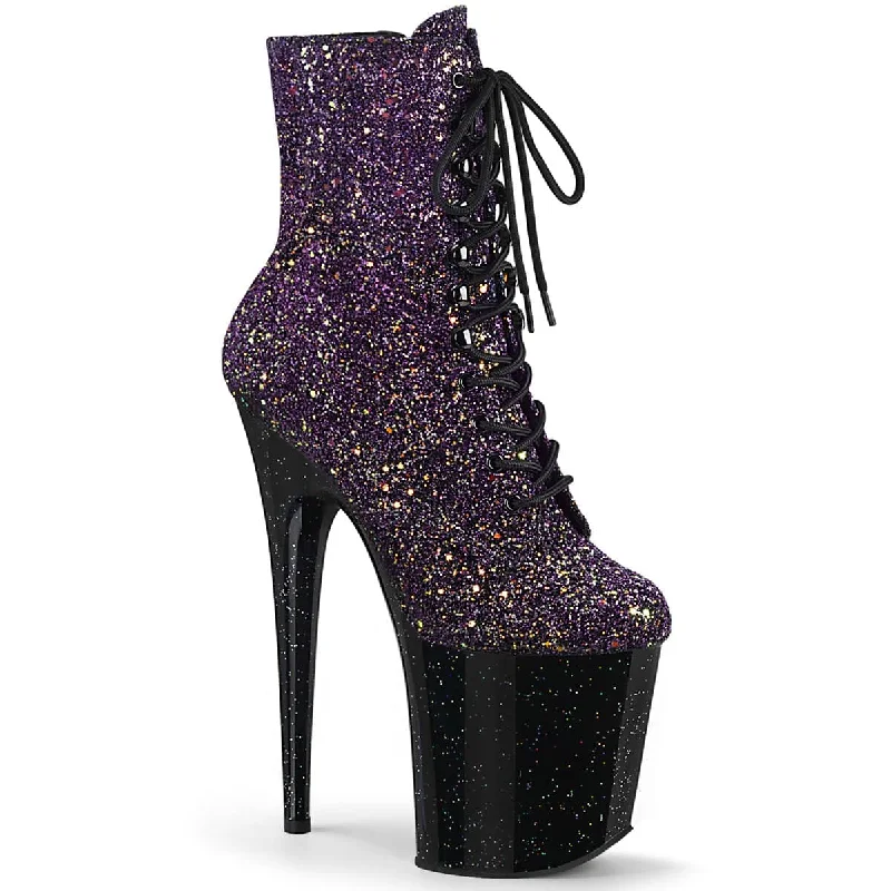 FLAMINGO-1020OMBG Black & Purple Calf High Boots