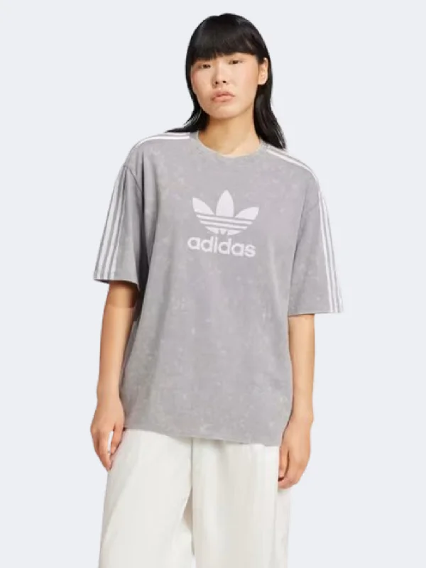 Adidas Washed Out Boyfriend Women Originals T-Shirt Grey Three