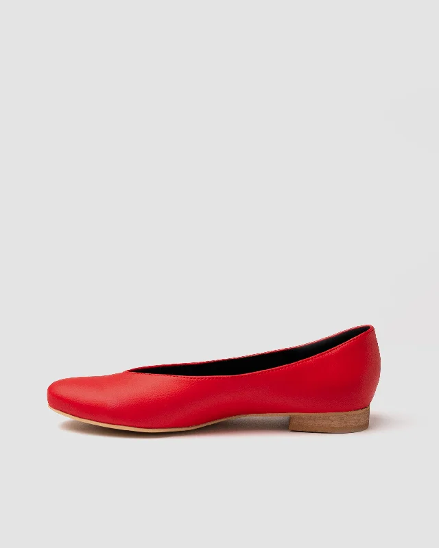 Pumps Red vegan ballerinas made of vegan grape leather Vegea