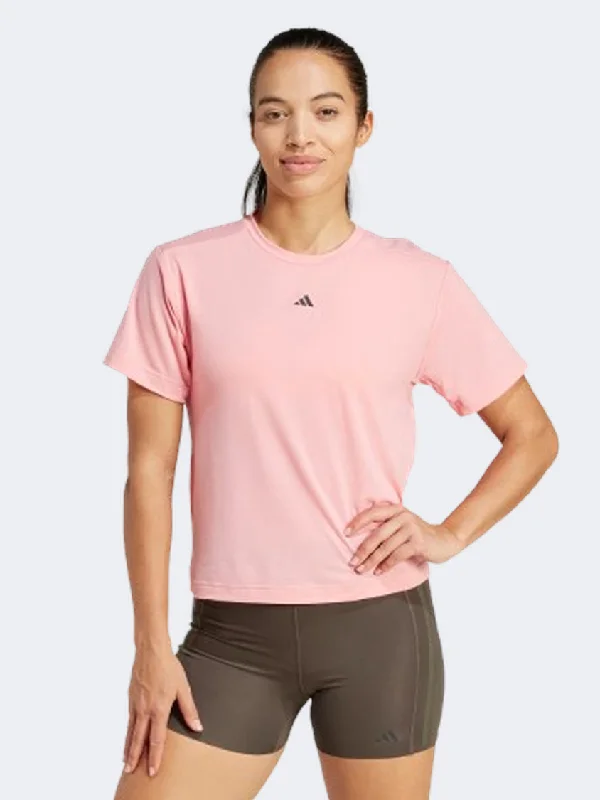 Adidas Power Back Cutout 3 Stripes Women Training T-Shirt Semi Pink Spark