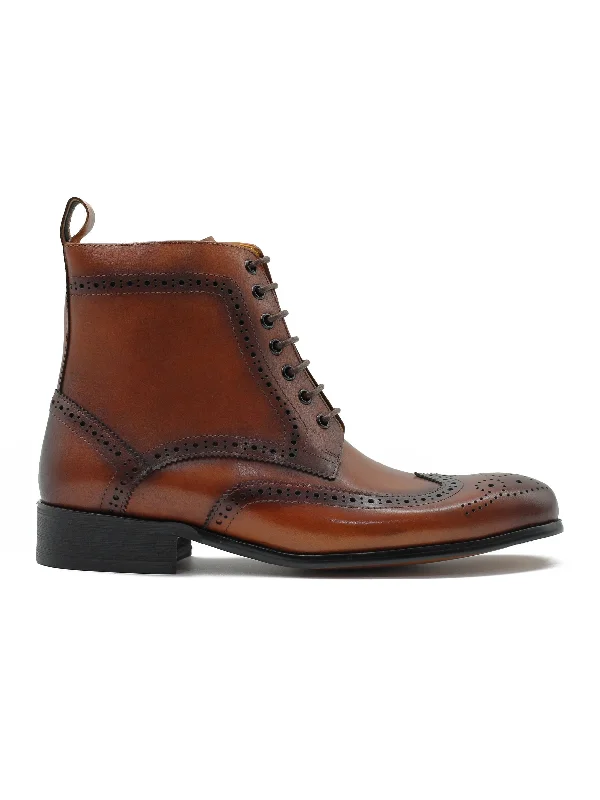 BROWN DERBY LEATHER BOOTS