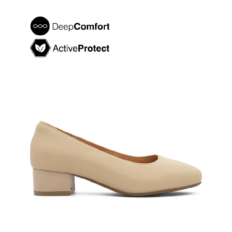 Margaret Pump Women's Shoes - Nude Leather