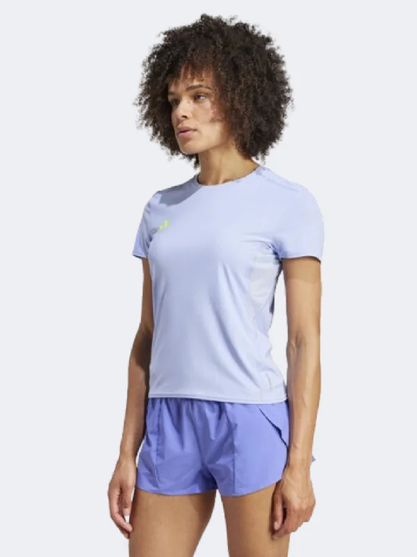 Adidas Adizero Essentials Women Running T-Shirt Blue Spark