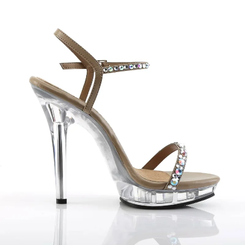 LIP-131 Clear & Gold Ankle Sandel High Heel