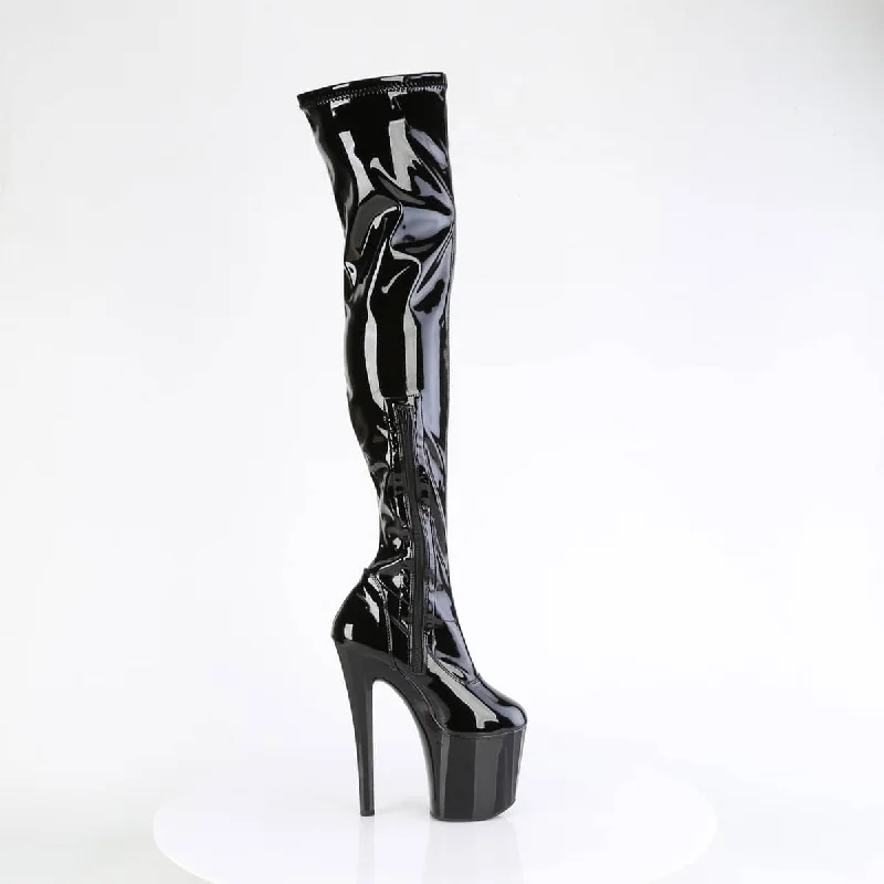 ENCHANT-3000 Black Thigh High Boots