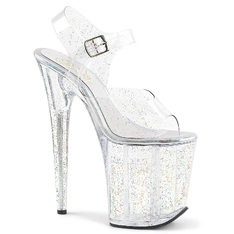 FLAMINGO-808MMG Clear Ankle Peep Toe High Heel