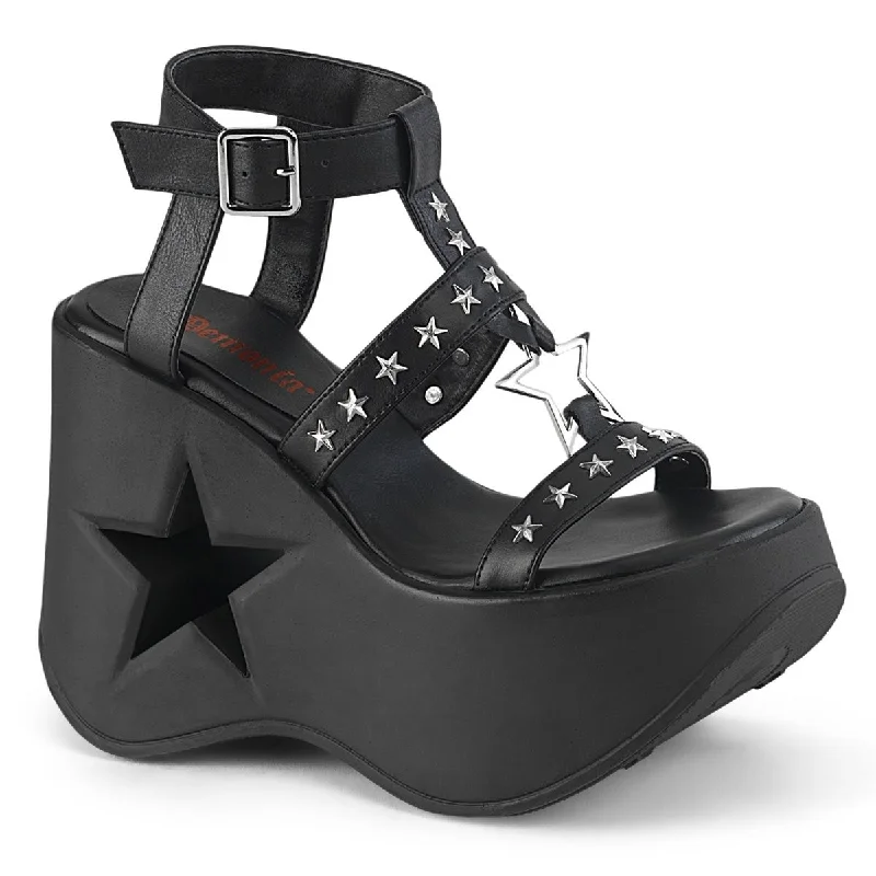 Demonia DYNAMITE-12 | Black Vegan Leather Sandals