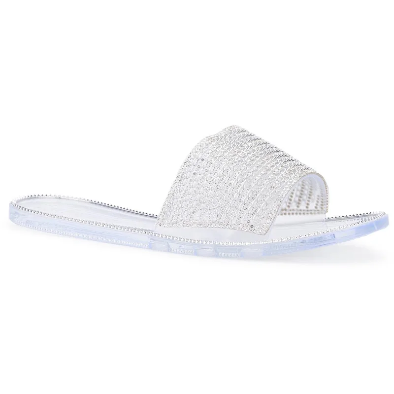 Olivia Miller Womens Myrtle  Slip On Casual Jelly Sandals