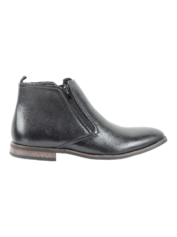 FAUX LEATHER CHELSEA BOOTS LOW ANKLE IN BLACK