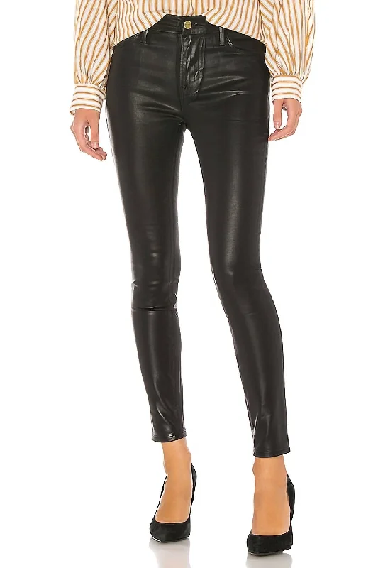 Women's Le High Skinny Coated Denim Pants In Black