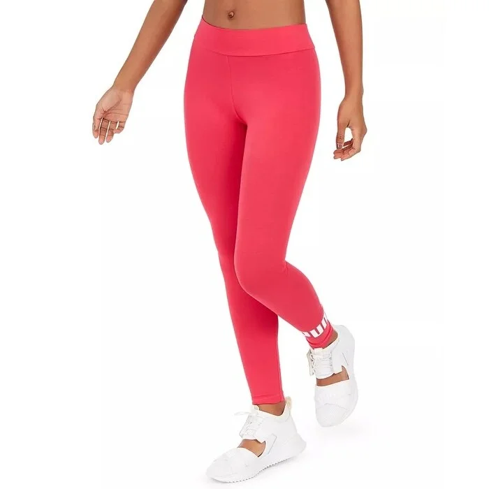 Puma Women's Ess Logo High-Waist Leggings Pink Size Small