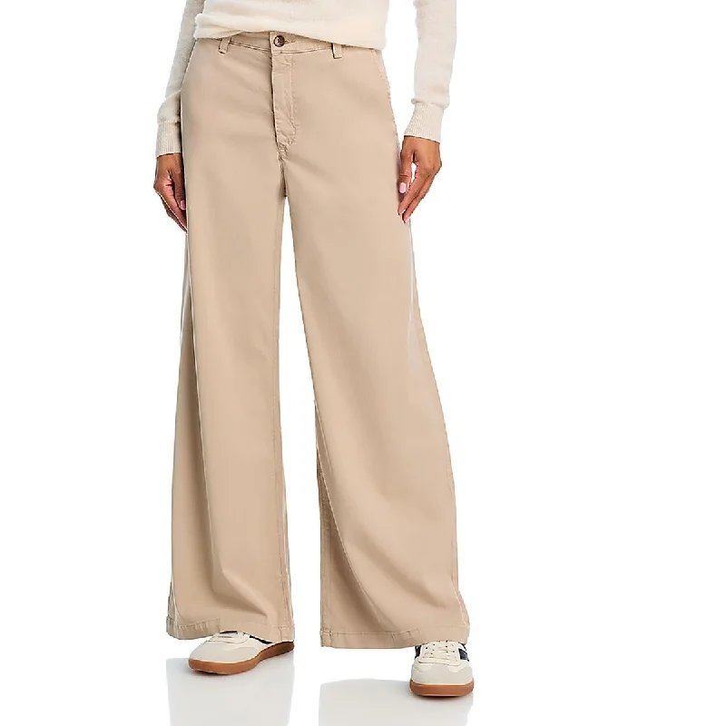 Womens Pockets Casual Wide Leg Pants