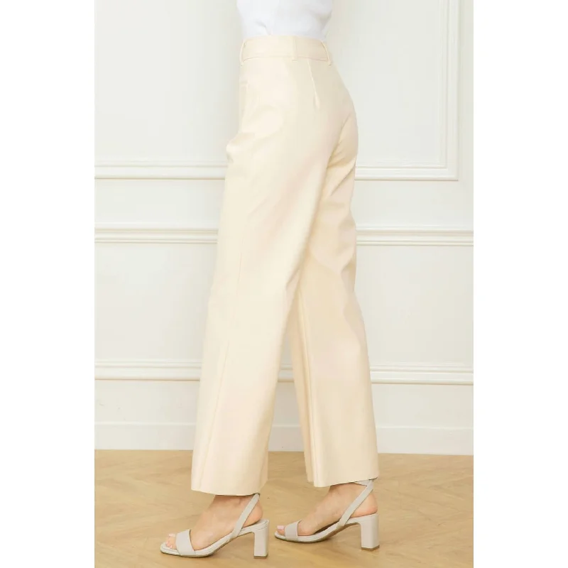 Entro - Faux Leather Wide Leg Pant