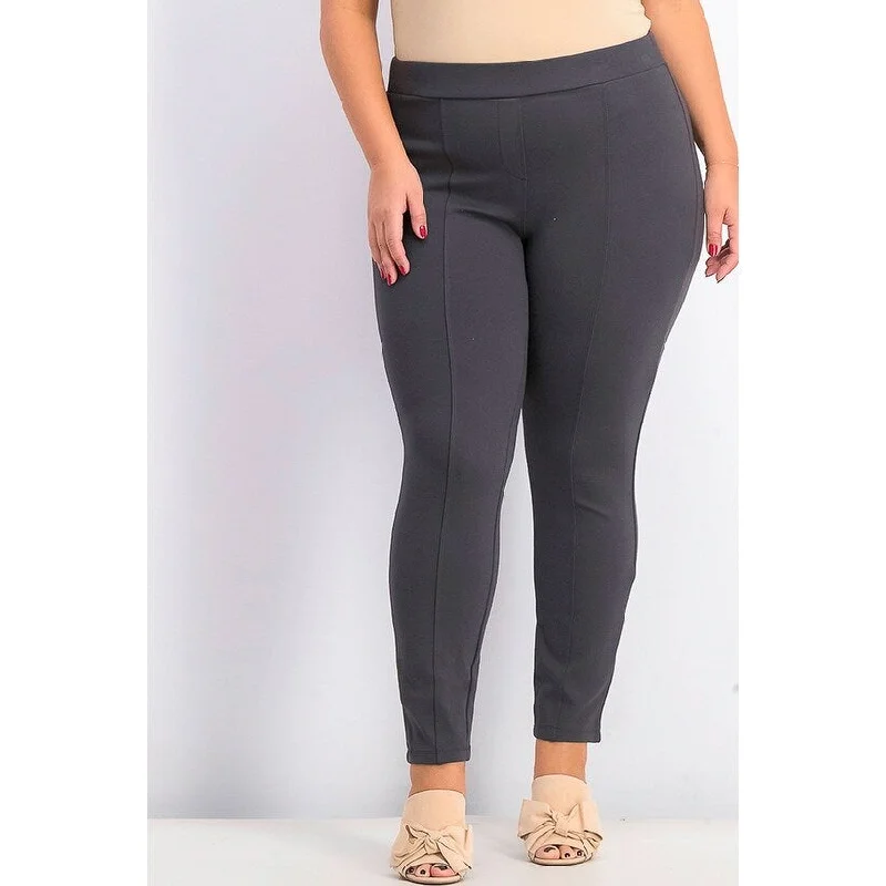 Style & Co Women's Plus Size Seamed Ponte Leggings Gray Size 24W