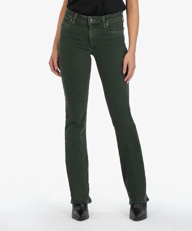 Natalie Mid Rise Boot Cut Jean In Deep Forrest