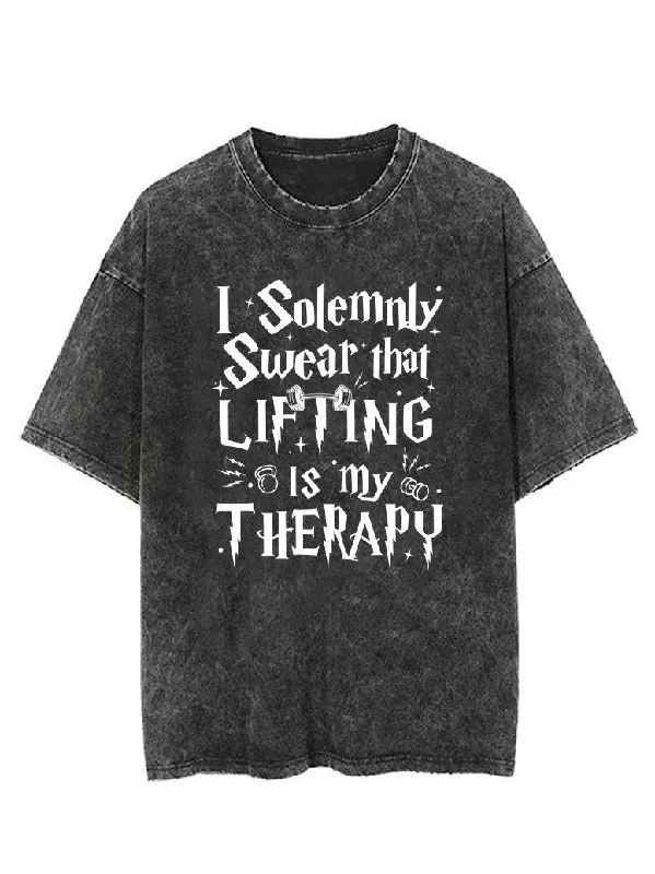 I SOLEMNLY SWER THAT LIFTING IS MY THERAPY VINTAGE GYM SHIRT