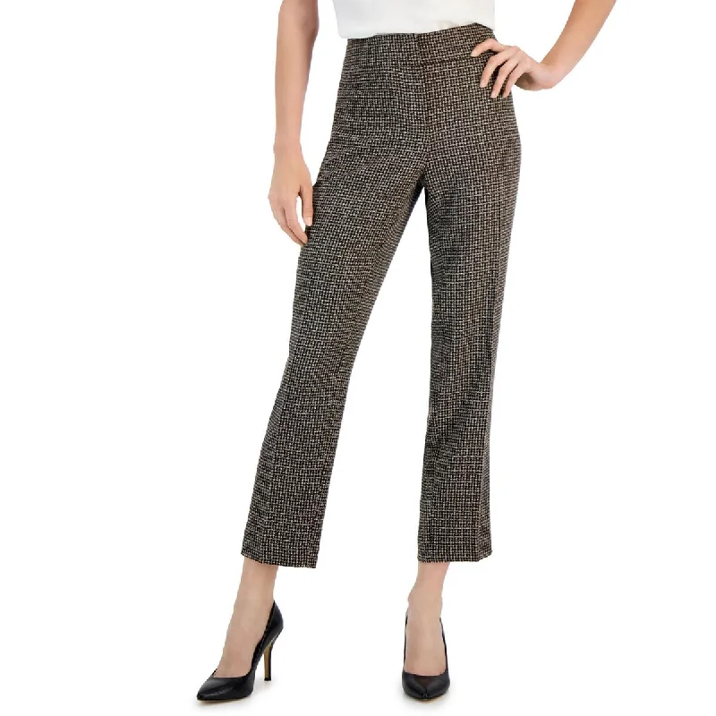 Womens Tweed Woven Capri Pants