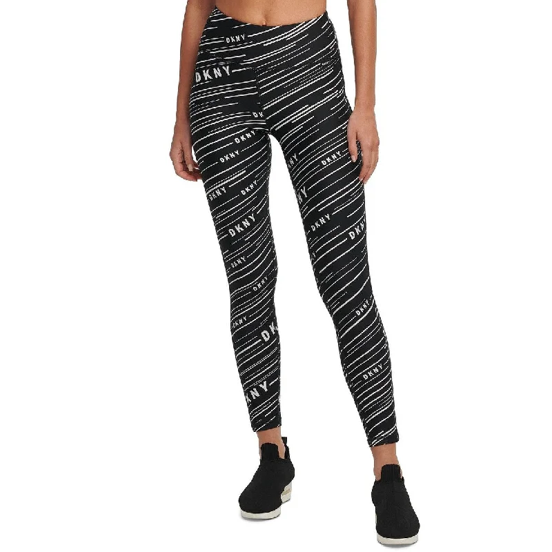 DKNY Women's Printed High-Waist Leggings Black Size Extra Small