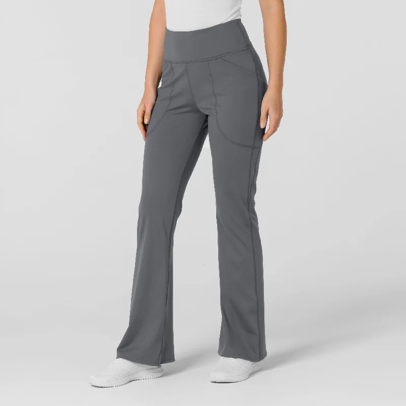 RENEW Knit Women's Flare Yoga Scrub Pant - Pewter