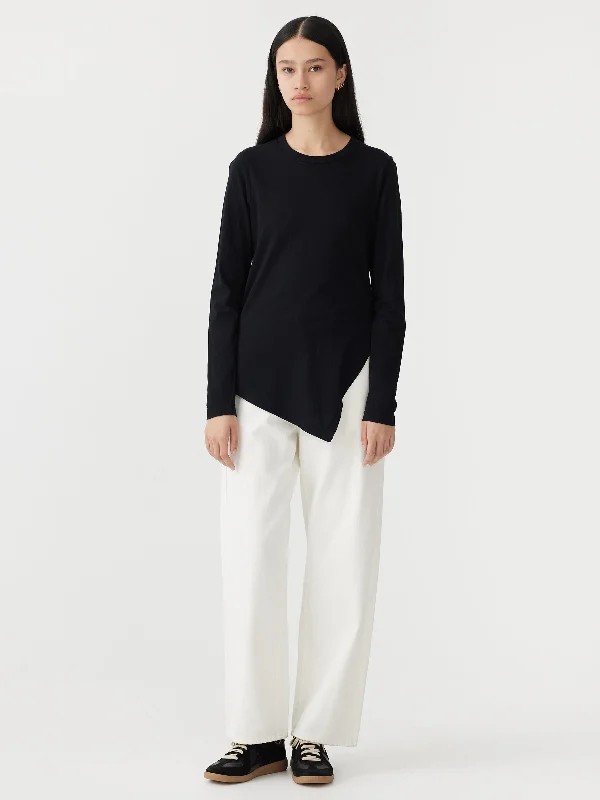 asymmetric split long sleeve t.shirt