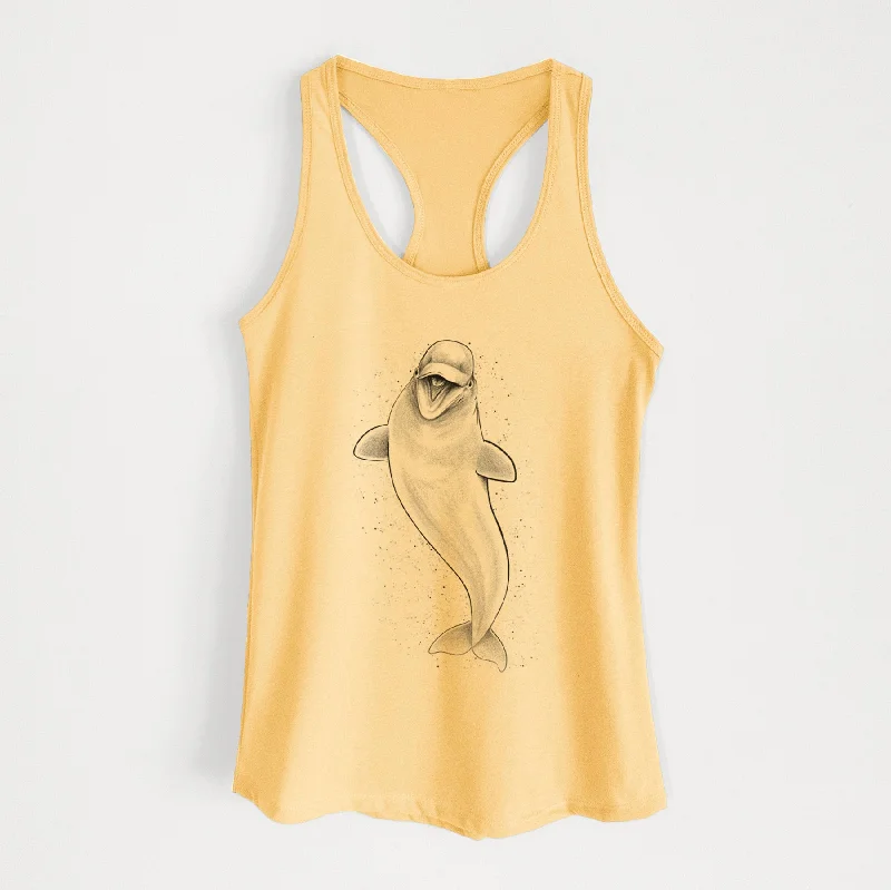 Happy Beluga Whale - Delphinapterus leucas - Women's Racerback Tanktop