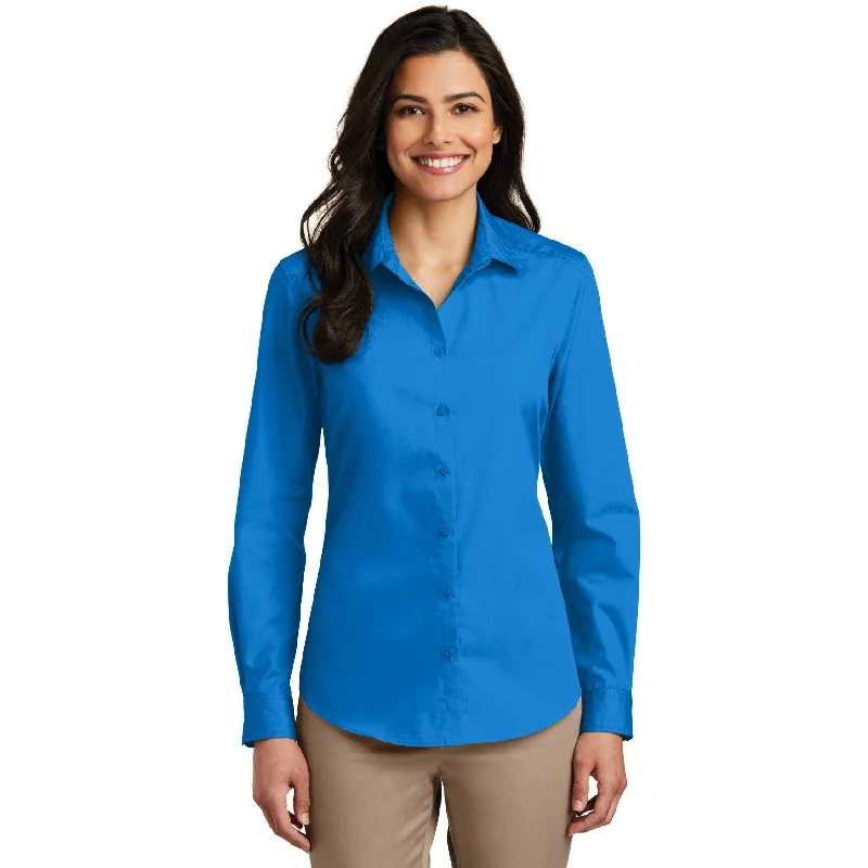 CLOSEOUT - Port Authority Ladies Long Sleeve Carefree Poplin Shirt