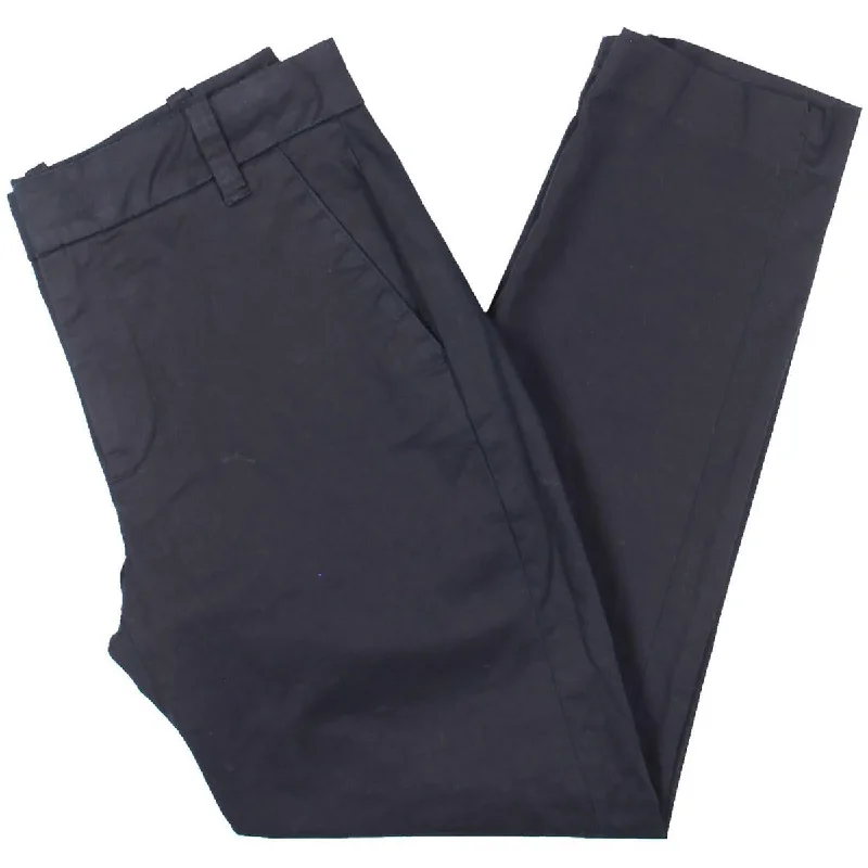 Womens Solid Cropped Chino Pants