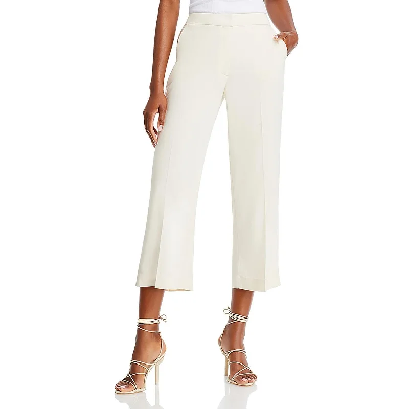 Womens Cropped Casual Wide Leg Pants