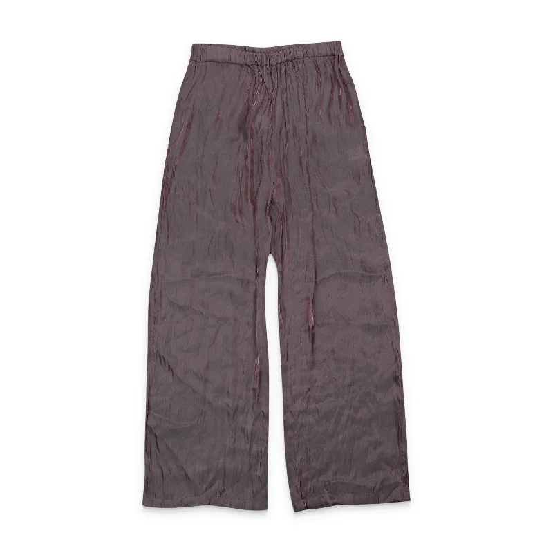 CALLIPYGIAN IRIDESCENT PULL ON MAROON WOMEN'S STRAIGHT PANTS