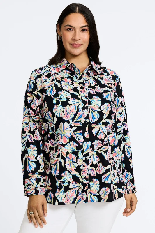 Meghan Plus No Iron Night Blossoms Shirt