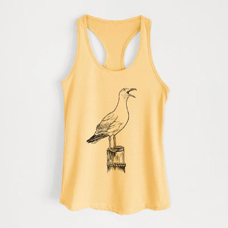 California Gull - Larus californicus - Women's Racerback Tanktop