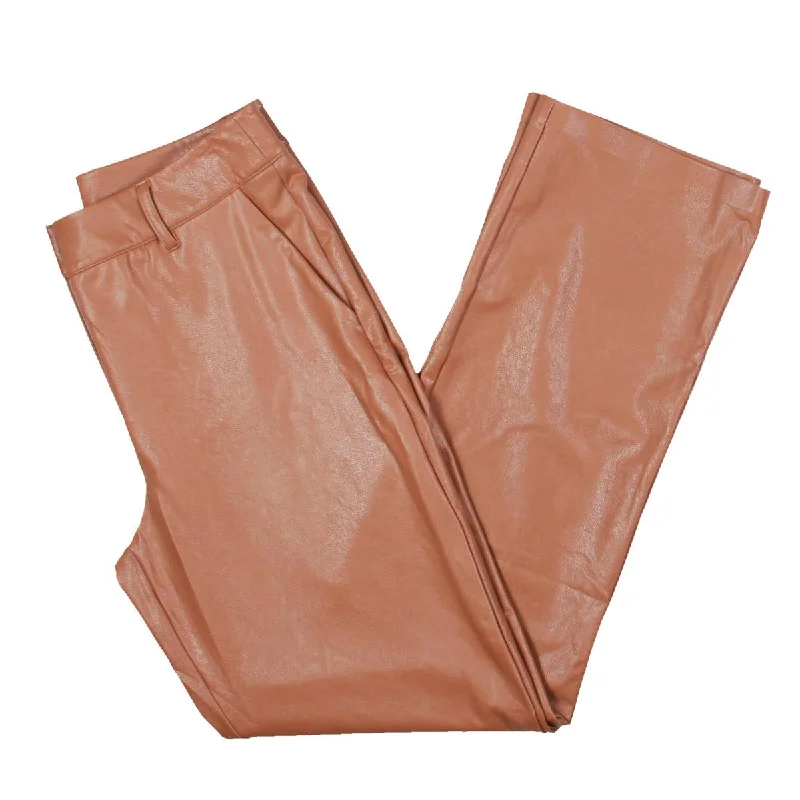 Commando Womens Faux Leather Straight Leg Trouser Pants