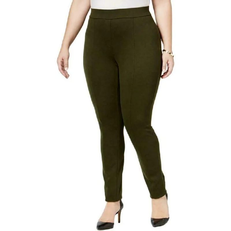 Style & Co Women's Plus Size Seamed Ponte Leggings Dark Green Size 24