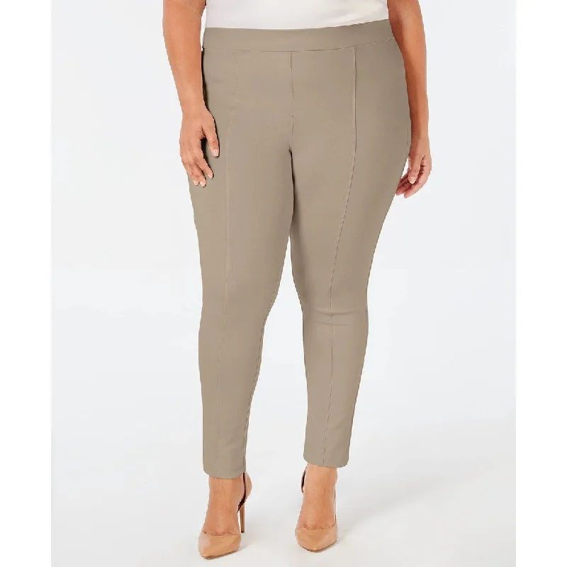 Style & Co Women's Plus Size Seamed Ponte Leggings Brown Size Small Petite - Small-Petite