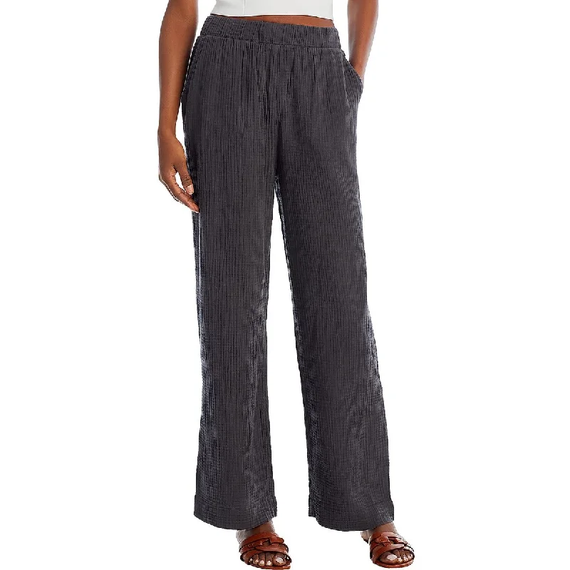 Faherty Womens Organic Cotton Lounge Wide Leg Pants