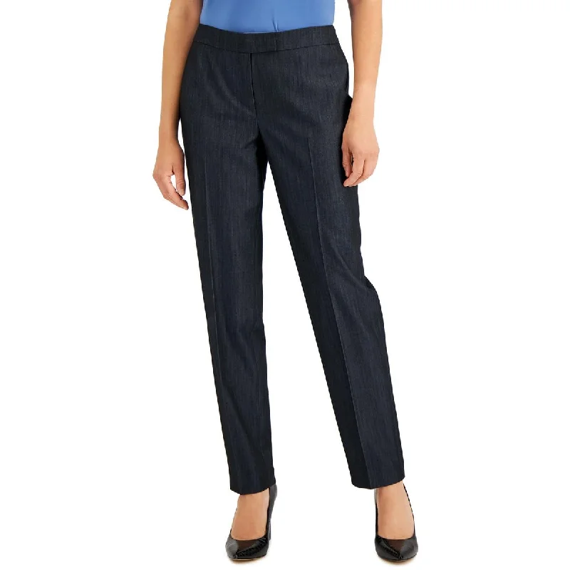 Anne Klein Womens Straight Leg Mid Rise Trouser Pants