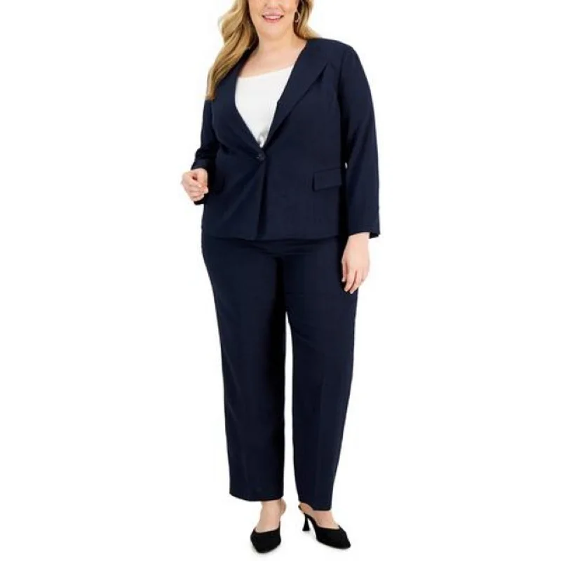 Le Suit Womens Plus Straight Leg Business Trouser Pants