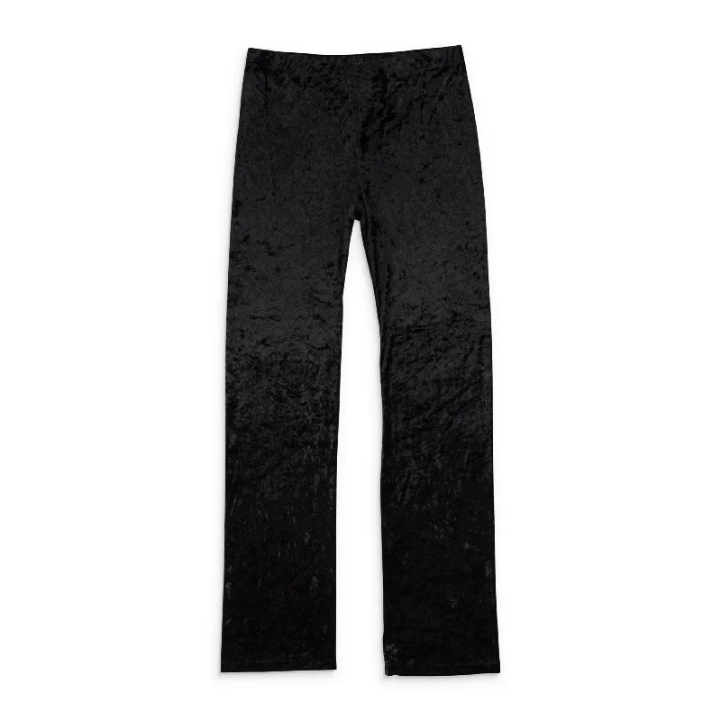 CALLIPYGIAN CRUSHED VELVET BLACK WOMEN'S STRAIGHT PANTS