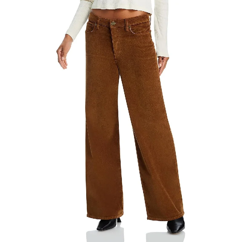 Womens High Rise Corduroy Wide Leg Pants