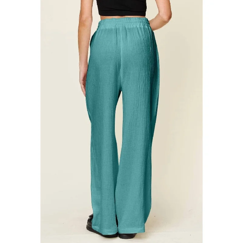 Double Take - Wide Leg Drawstring Pants