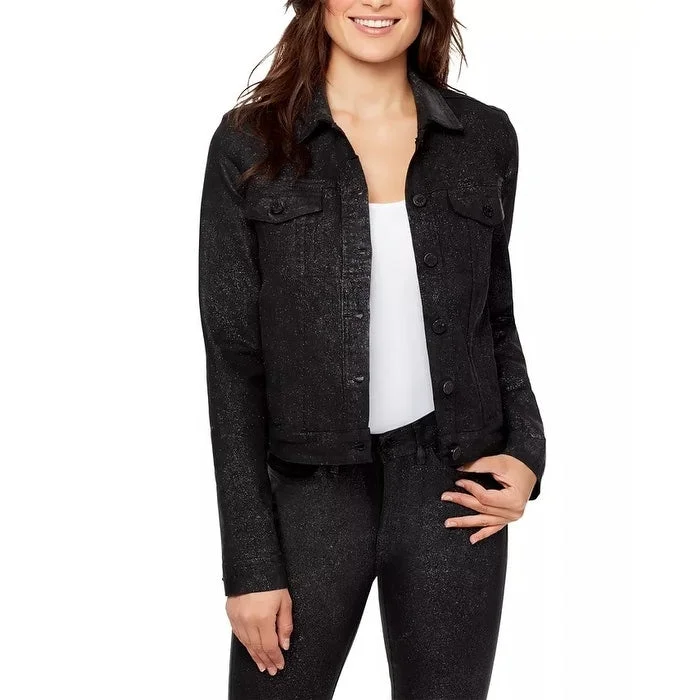 William Rast Women's Lenna Sparkle Denim Jacket Black