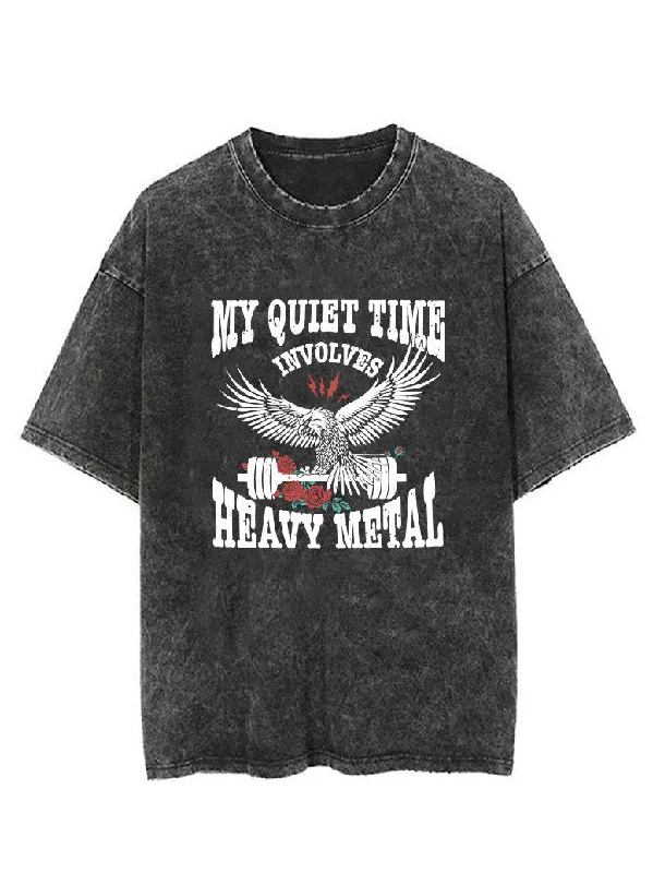 EAGLE MY QUIET TIME INVOLVES HEAVY METAL VINTAGE GYM SHIRT