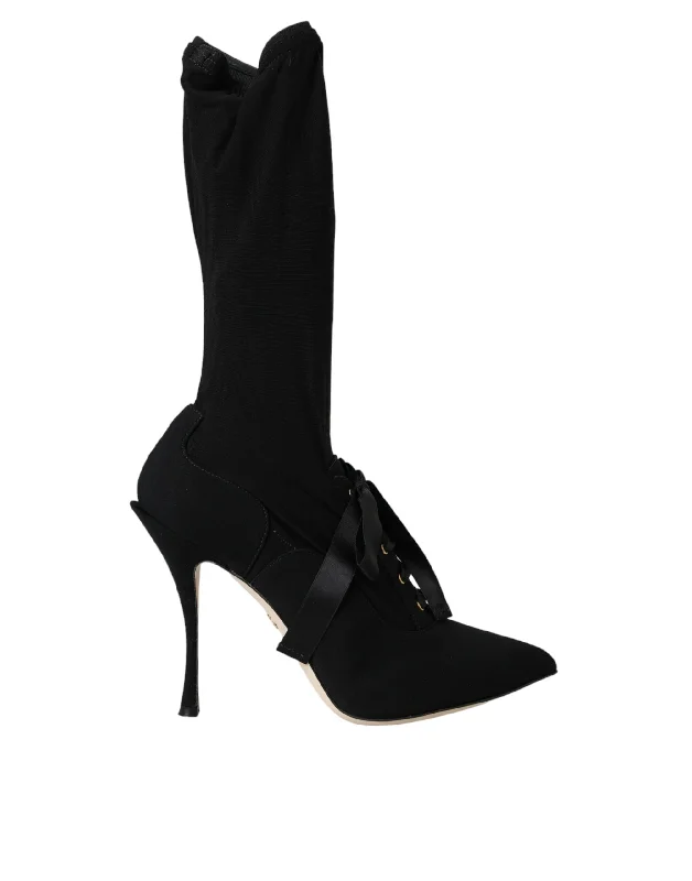 Dolce & Gabbana  Stiletto Heels Mid Calf Boots Women's Shoes