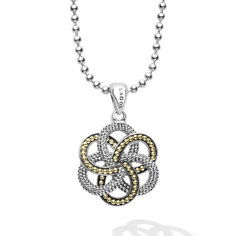 Large Two-Tone Pendant Necklace