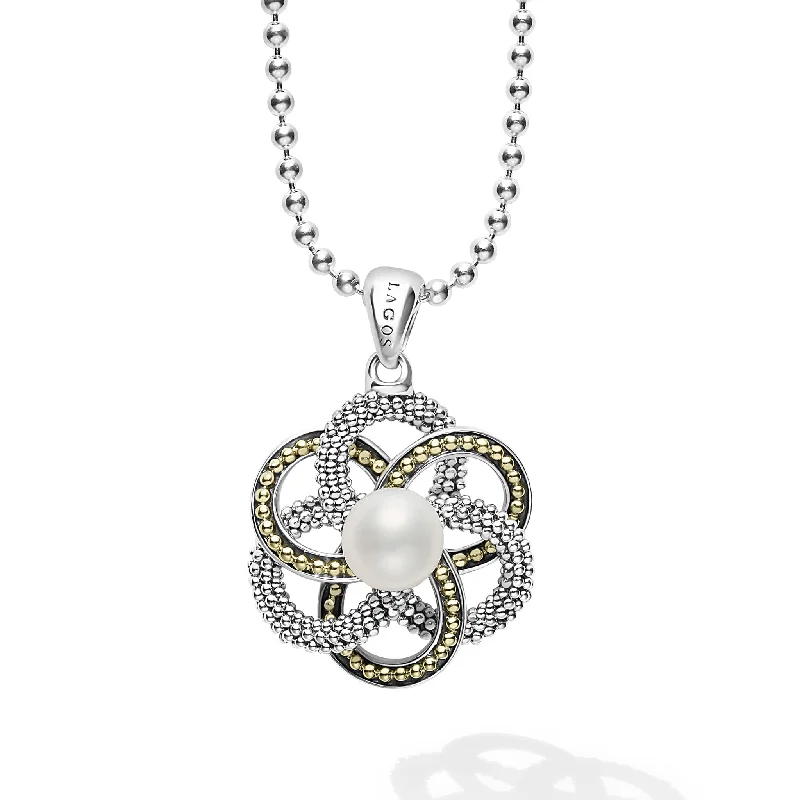 Pearl Love Knot Pendant Necklace