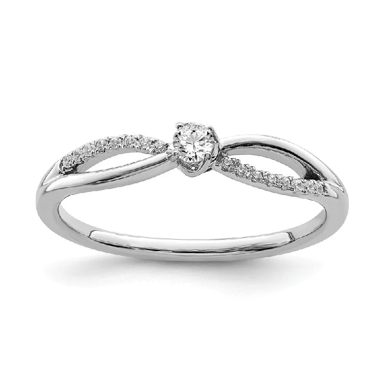 14k White Gold Diamond First Promise Ring