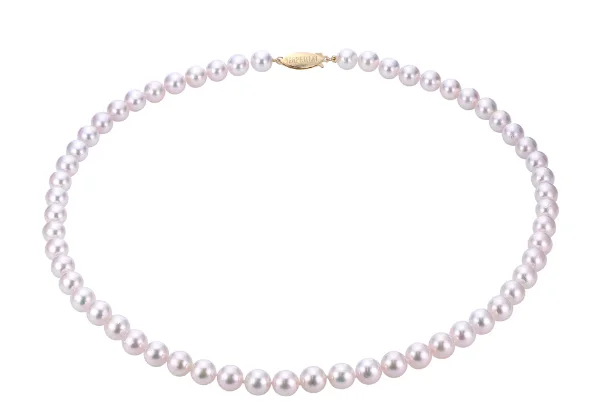 14K Yellow Gold 6-6.5mm Akoya Pearl Strand Necklace