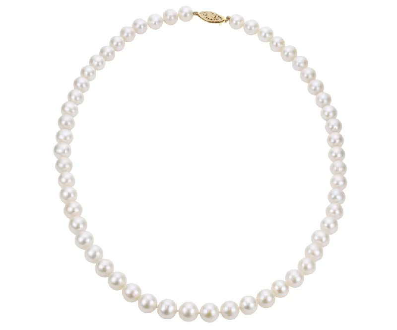 14K Yellow Gold 8-8.5mm Freshwater Cultured Pearl Strand Necklace